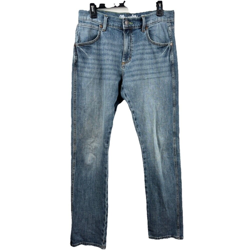 Wrangler Men's Retro Slim Straight Jeans 30x34 Blue Light Wash Western Cowboy